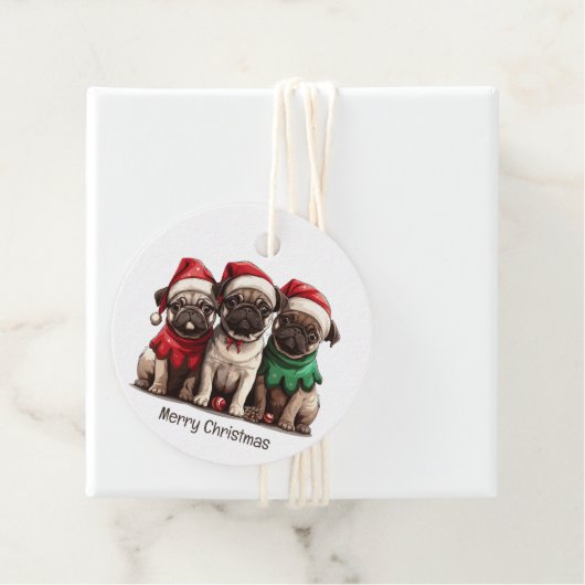 Weihnachts-Mops-Hunde Geschenkanhänger (Beispiel)