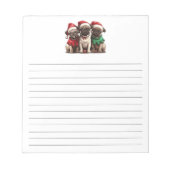 Weihnachts-Mops-Hunde Notizblock (Vorderseite)