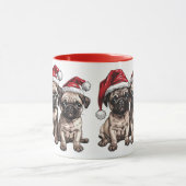 Weihnachts-Mops Hunde Santa Tasse (Zentrum)