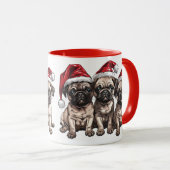 Weihnachts-Mops Hunde Santa Tasse (VorderseiteRechts)