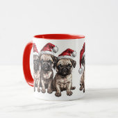 Weihnachts-Mops Hunde Santa Tasse (Vorderseite Links)