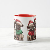 Weihnachts-Mops-Hunde Tasse (Zentrum)