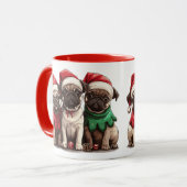 Weihnachts-Mops-Hunde Tasse (Vorderseite Links)