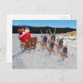 Weihnachts-Mops Hunde Wandern Feiertagspostkarte (Vorne/Hinten)