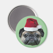 Weihnachts-Mops-Hundemagnet Magnet (Vorderseite/Rückseite)