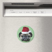 Weihnachts-Mops-Hundemagnet Magnet (In Situ (Geschirrspüler))