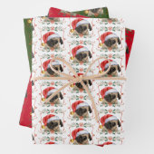 Weihnachts-Mops-Hundemuster Geschenkpapier Set (Beispiel)