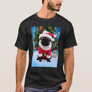 Weihnachts-Mops in Santa Anzug T-Shirt