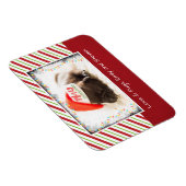 Weihnachts-Mops in Weihnachtsmannmütze mit Weihnac Magnet (Rechte Seite)