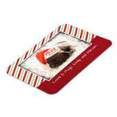 Weihnachts-Mops in Weihnachtsmannmütze mit Weihnac Magnet (Linke Seite)