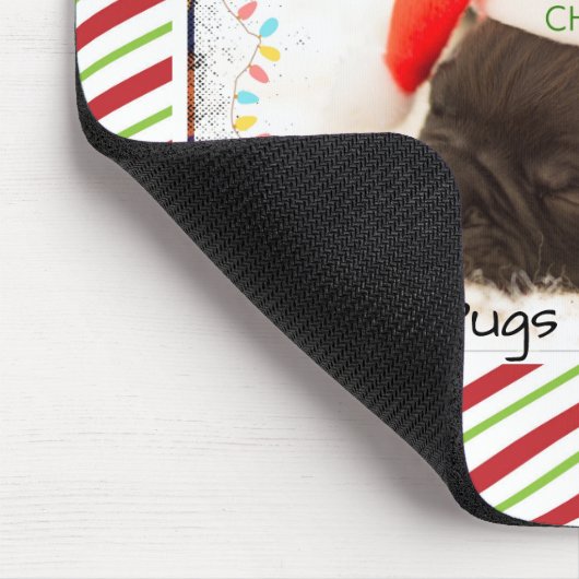 Weihnachts-Mops in Weihnachtsmannmütze mit Weihnac Mousepad (Ecke)