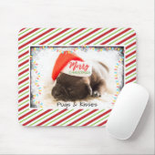 Weihnachts-Mops in Weihnachtsmannmütze mit Weihnac Mousepad (Mit Mouse)