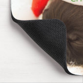 Weihnachts-Mops in Weihnachtsmannmütze mit Weihnac Mousepad (Ecke)