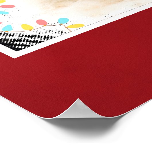 Weihnachts-Mops in Weihnachtsmannmütze mit Weihnac Poster (Ecke)