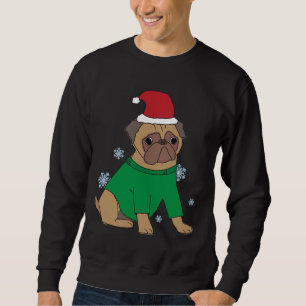 Weihnachts-Mops Jumper Festlicher Illustrierter Mo Sweatshirt