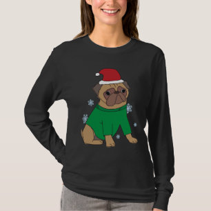 Weihnachts-Mops Jumper Festlicher Illustrierter Mo T-Shirt