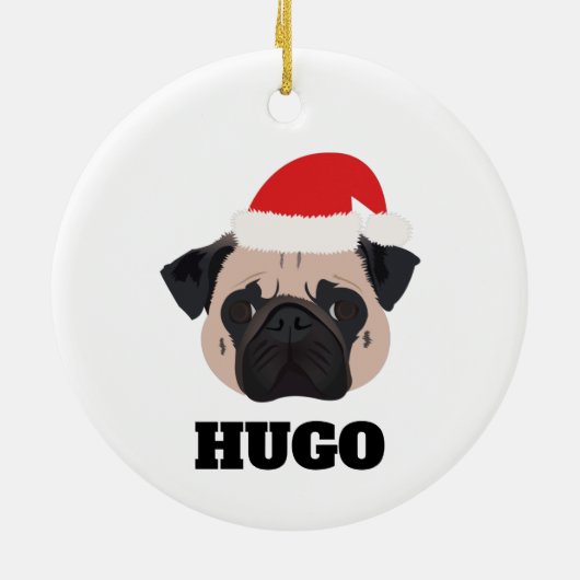 Weihnachts-Mops Keramik Ornament (Hinten)