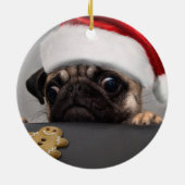 Weihnachts-Mops Keramik Ornament (Hinten)