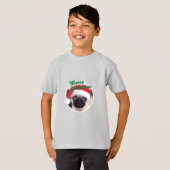 Weihnachts-Mops - Kids' Basic T - Shirt (Vorne ganz)