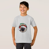 Weihnachts-Mops - Kids' Basic T - Shirt (Vorne ganz)