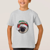 Weihnachts-Mops - Kids' Basic T - Shirt (Vorderseite)