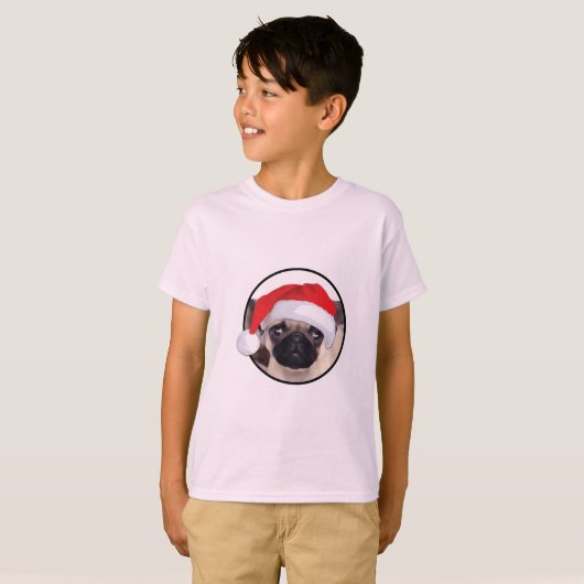 Weihnachts-Mops - Kids' Basic T - Shirt (Vorne ganz)