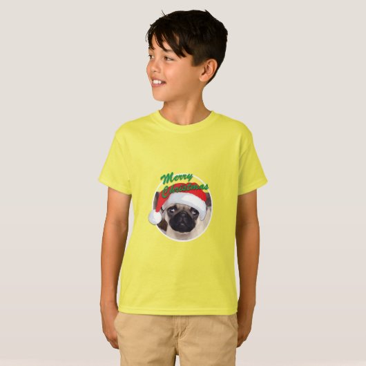 Weihnachts-Mops - Kids' Basic T - Shirt (Vorne ganz)