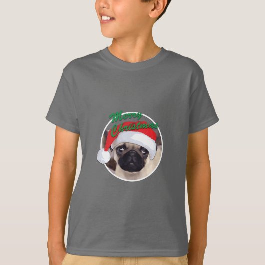 Weihnachts-Mops - Kids' Basic T - Shirt (Vorderseite)