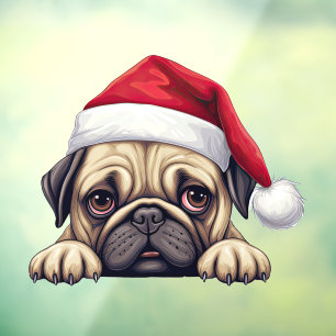 Weihnachts-Mops-Kleben Fensteraufkleber