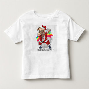 Weihnachts-Mops Kleinkind-T - Shirt