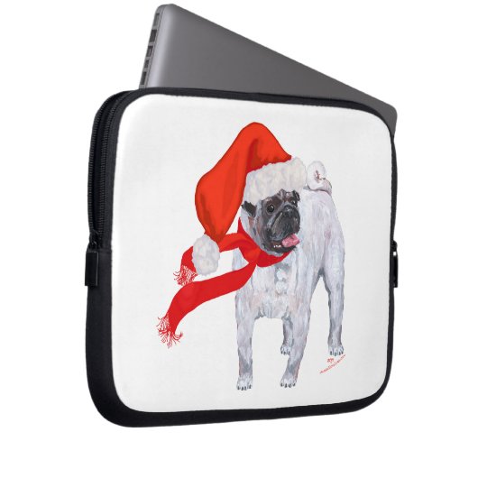 Weihnachts-Mops Laptopschutzhülle (Vorne Rechts)