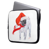 Weihnachts-Mops Laptopschutzhülle (Vorderseite Links)