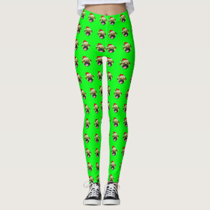 Weihnachts-Mops-Leggings Grün Leggings