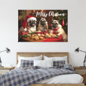 Weihnachts-Mops Leinwanddruck (Insitu (Schlafzimmer))
