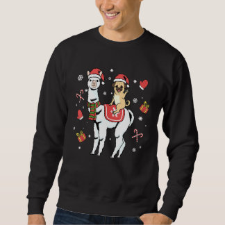 Weihnachts-Mops Llama Dog Frohe Weihnachten Alpaca Sweatshirt
