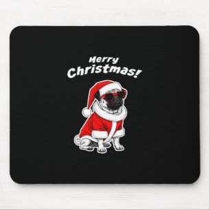 Weihnachts-Mops-lustiger-Santa-Hund-süßes-Feiertag Mousepad