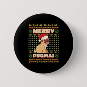 Weihnachts-Mops Merry Xmas Dog Life Button