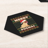 Weihnachts-Mops Merry Xmas Dog Life Untersetzer (angewinkelt)