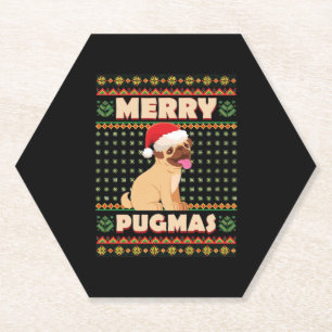 Weihnachts-Mops Merry Xmas Dog Life Untersetzer