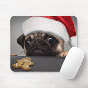 Weihnachts-Mops Mousepad