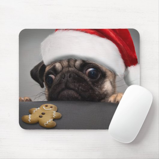 Weihnachts-Mops Mousepad (Mit Mouse)