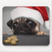 Weihnachts-Mops Mousepad (Vorne)