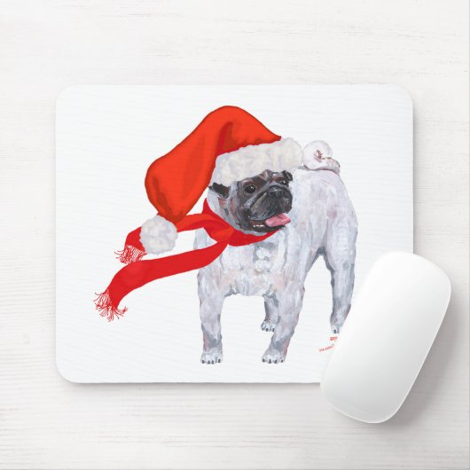 Weihnachts-Mops Mousepad (Mit Mouse)