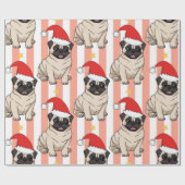 Weihnachts-Mops-Muster Geschenkpapier (Flach)