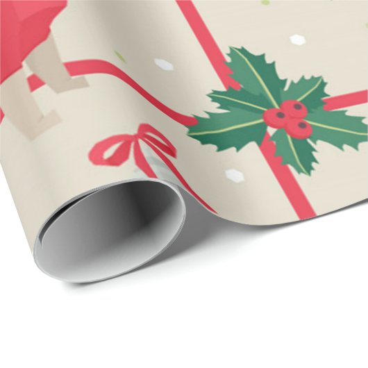 Weihnachts-Mops-Muster Geschenkpapier (Rolleneckpunkt)