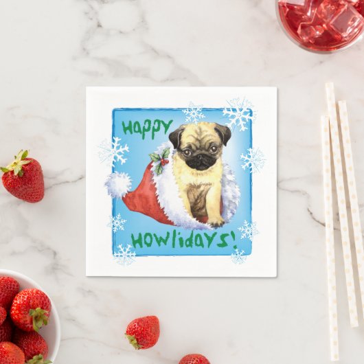 Weihnachts-Mops Napkins Serviette (Beispiel)