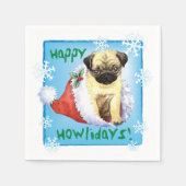 Weihnachts-Mops Napkins Serviette (Vorderseite)