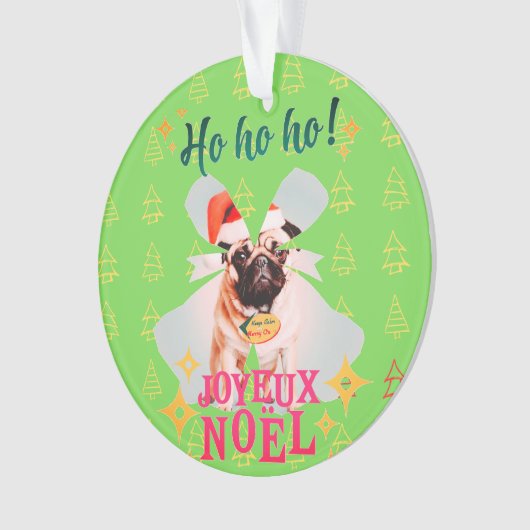 Weihnachts-Mops Ornament (Vorderseite)