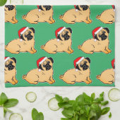 Weihnachts-Mops Pattern Küchentuch (Gefaltet)