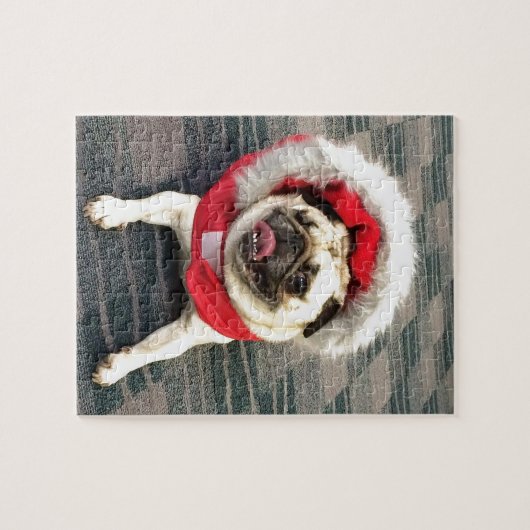 Weihnachts-Mops Puzzle (Horizontal)